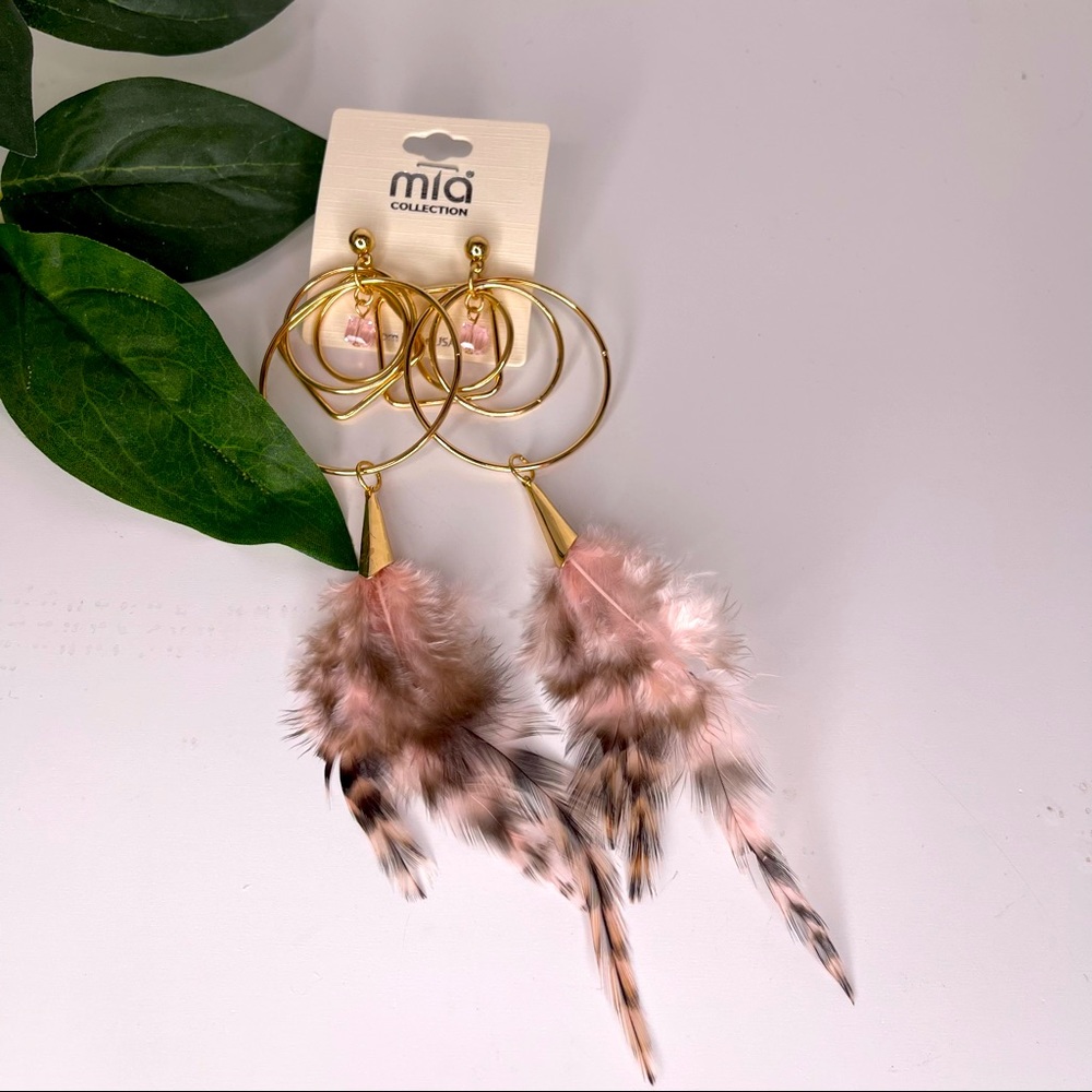 Pink dangle earrings